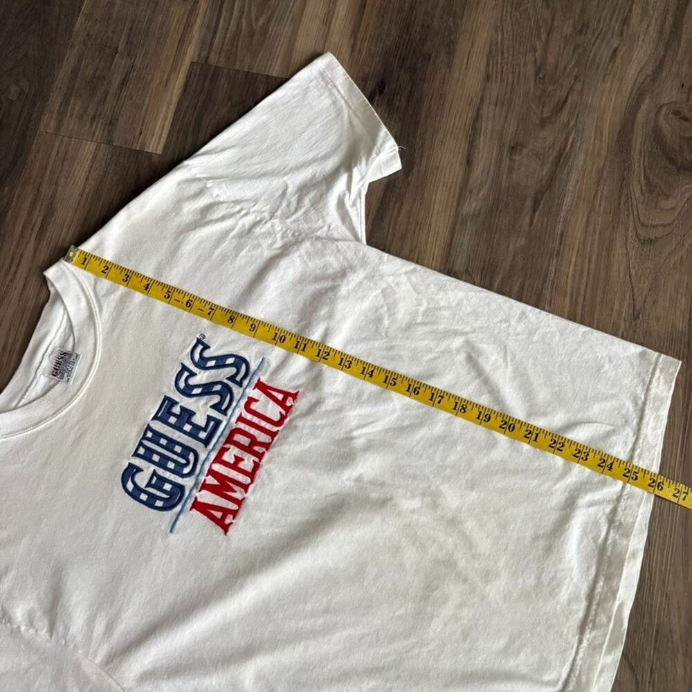 Vintage Guess Jeans T-Shirt Men's Size M White 1990s America Embroidered - Picture 5 of 8